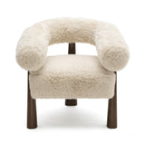 Spara Contract-Grade Straight Vegan Shearling Accent Chair - Natural