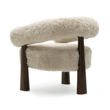 Spara Contract-Grade Straight Vegan Shearling Accent Chair - Natural
