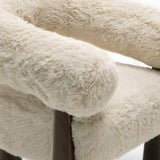 Spara Contract-Grade Straight Vegan Shearling Accent Chair - Natural
