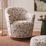Skyla Swivel Accent Chair - Beige Floral