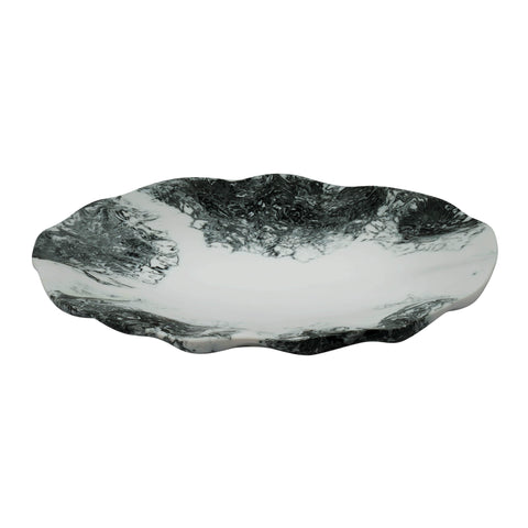 Mera Resin Petal Tray - Black and White
