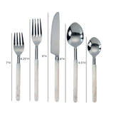 Frose Silver Stainless Steel Flatware - Set of 5 Pieces - Service For 1