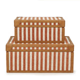 Kora Cotton Jute Contract-Grade Keepsake Box Set - Terracotta