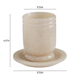 Channeled Swirl Resin Kiddush Cup - Tan