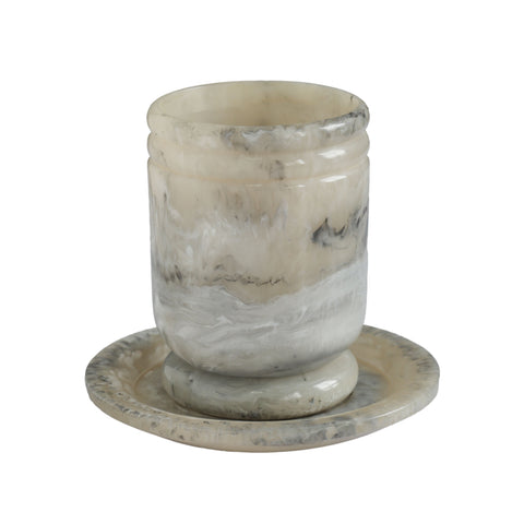 Channeled Swirl Resin Kiddush Cup - Onyx