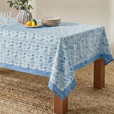 Dolce Natural Cotton Table Cloth - Baby Blue / 70" x 160"