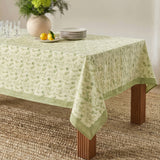 Dolce Natural Cotton Table Cloth - Olive Green / 70" x 160"
