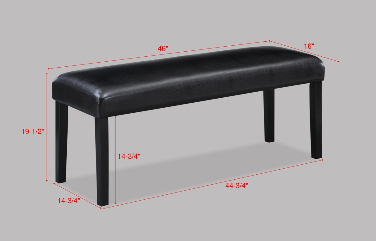 Tanner Black Dining Bench - Crown Mark | Olivia Furniture