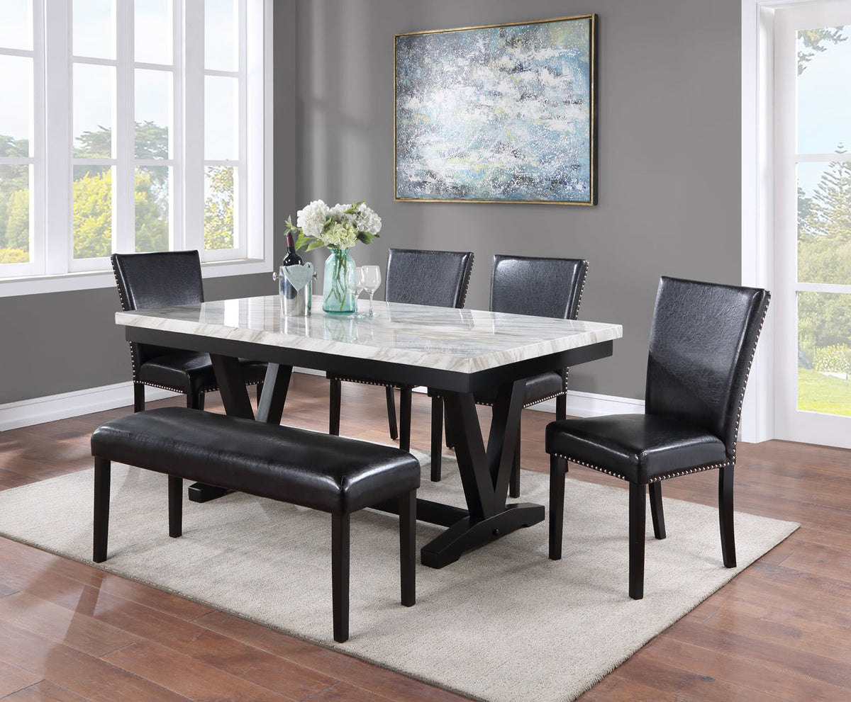 Tanner Black Dining Bench - Crown Mark | Olivia Furniture