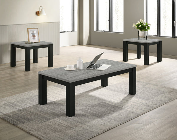 Theo Gray/Black 3-Piece Cocktail Set - Crown Mark | Olivia Furniture