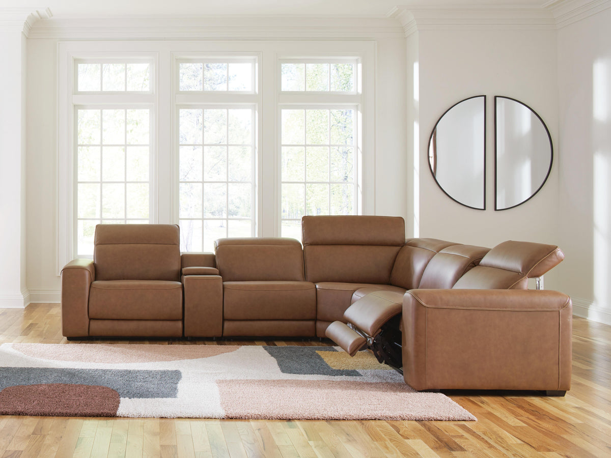 Magic Man 6-Piece Power Reclining Sectional with Console