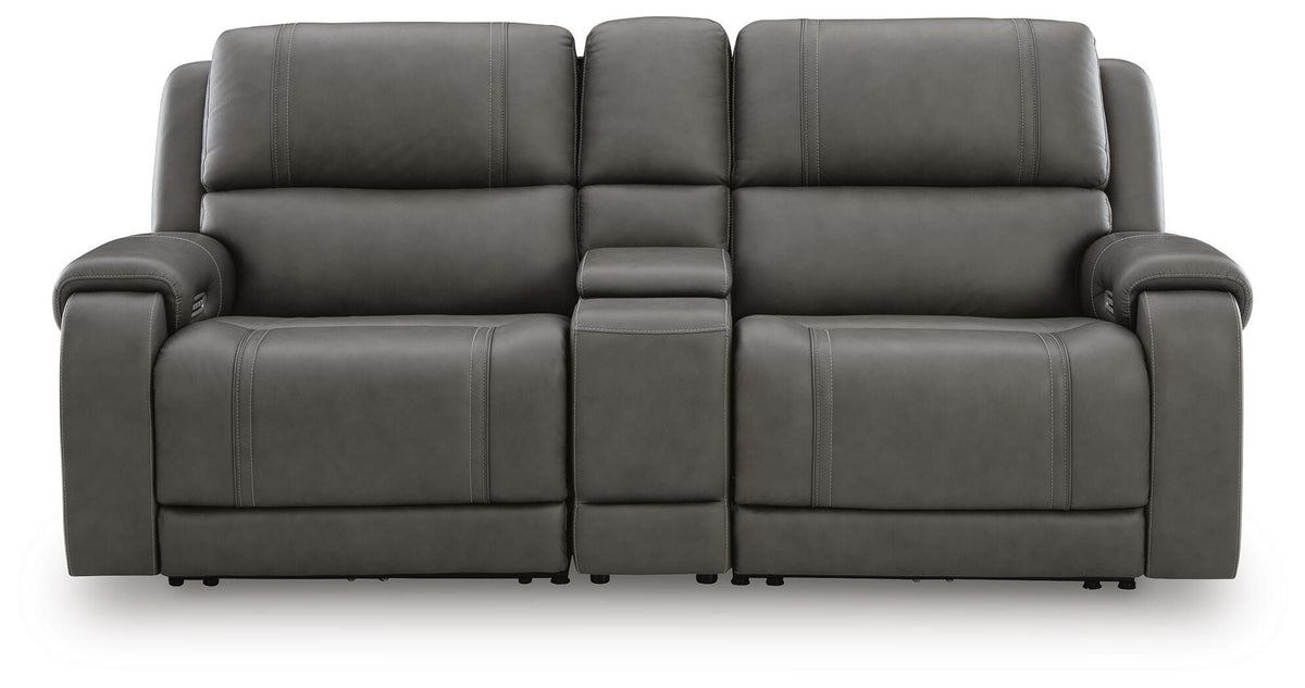 5Z - Pittson 3-Piece Power Reclining Sectional Loveseat with Console