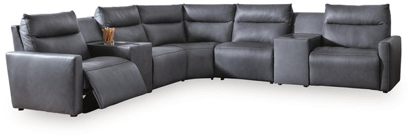 ModZ 7-Piece Power Reclining Sectional with Audio Consoles