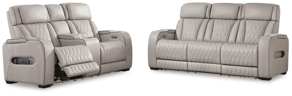 Boyington Gray Power Reclining Living Room Set