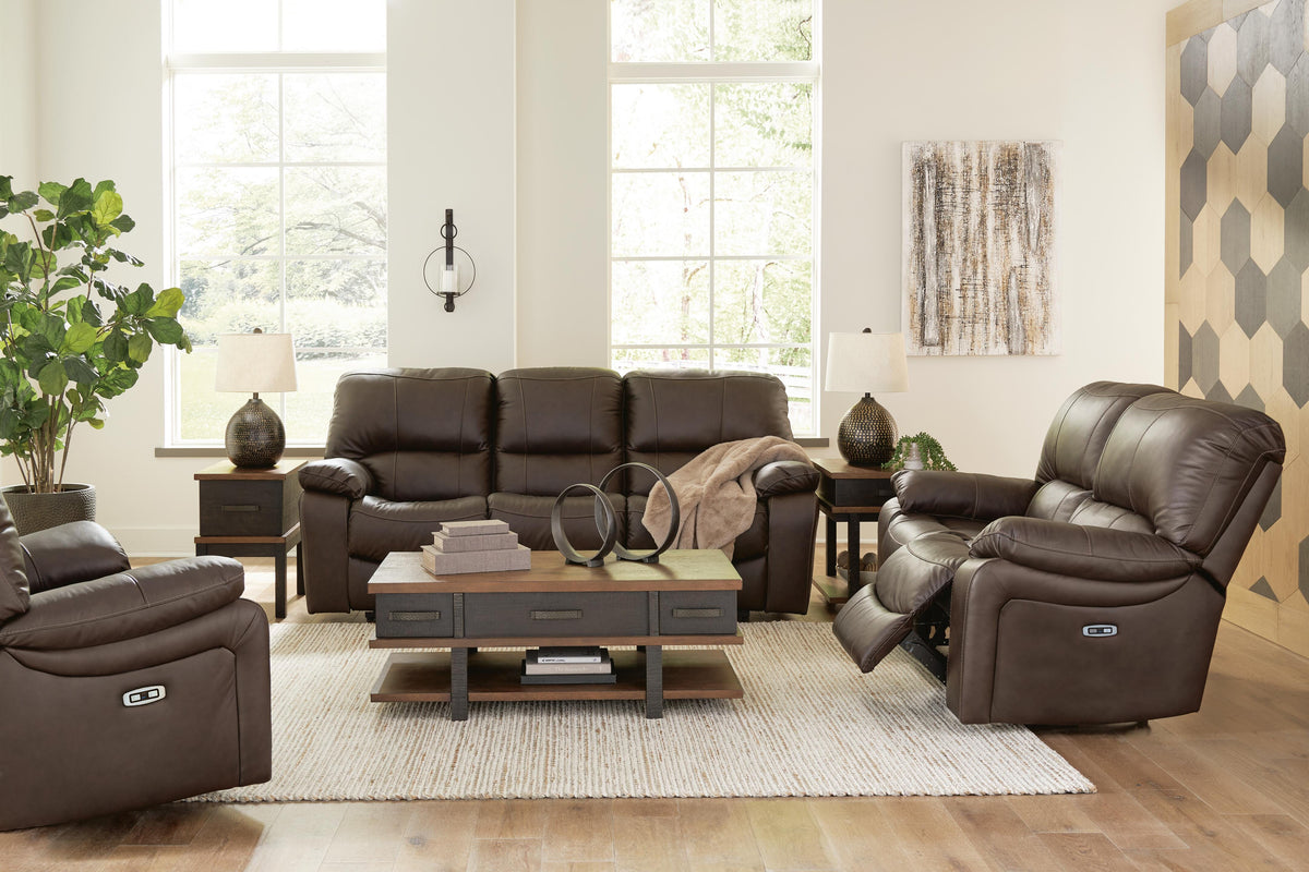 Leesworth Dark Brown Sofa, Loveseat and Recliner