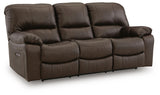 Leesworth Dark Brown Power Reclining Sofa