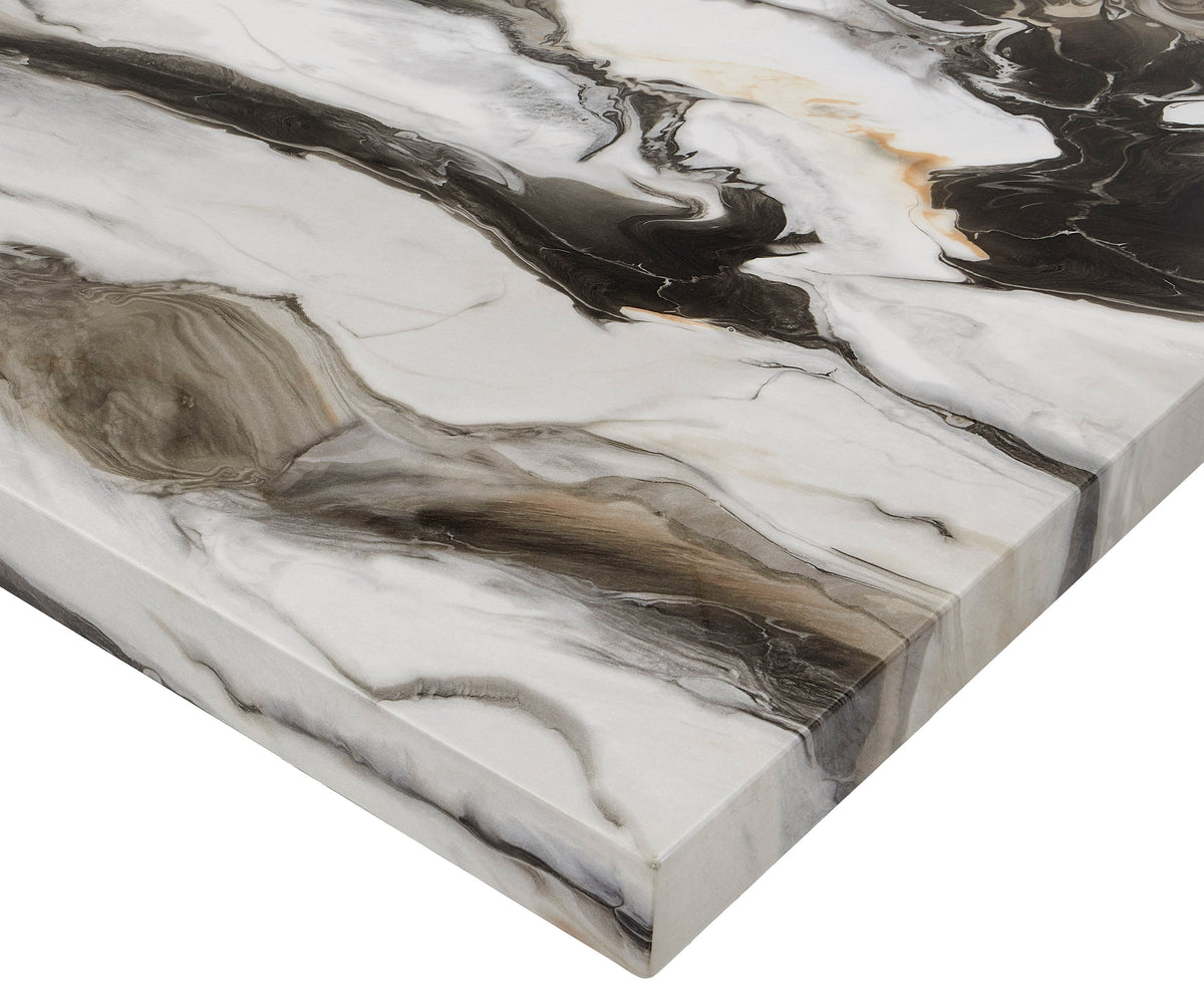 Vega Black Faux Marble Counter Height Table