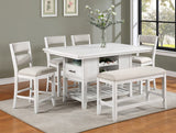 Wendy White Counter Height Dining Bench - Crown Mark | Olivia Furniture