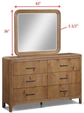 Westcott Cerused Natural Bedroom Mirror (Mirror Only) - Crown Mark | Olivia Furniture