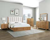 Westcott Cerused Natural Upholstered Panel Bedroom Set