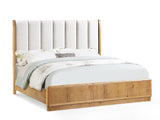 Westcott Cerused Natural Upholstered Panel Bedroom Set