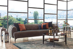 Brown Faux Leather Navona 4-Seater Sofa