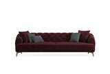 Burgundy Velvet Navona 4-Seater Sofa