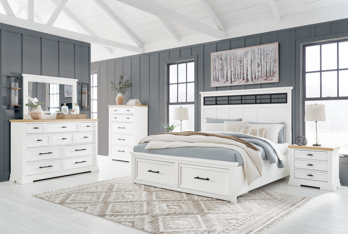 Ashbryn White/Natural Storage Platform Bedroom Set — product reference image 1
