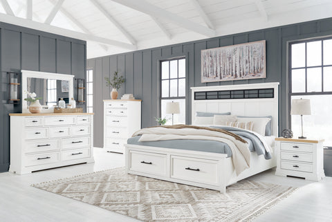 Ashbryn White/Natural Storage Platform Bedroom Set — product reference image 1
