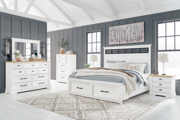 Ashbryn White/Natural Storage Platform Bedroom Set
