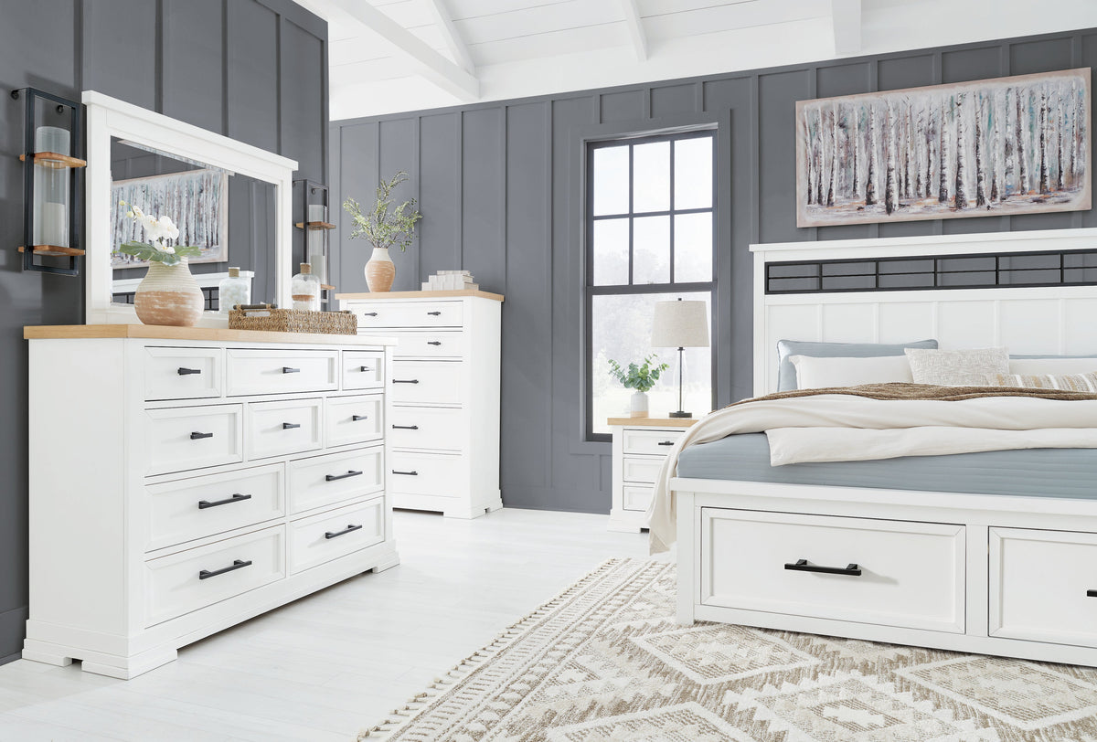 Ashbryn White/Natural Storage Platform Bedroom Set — product reference image 2