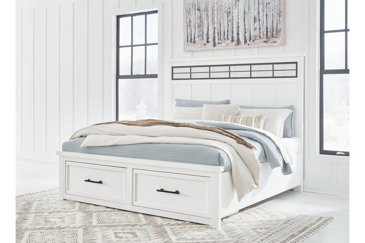 Ashbryn White/Natural Storage Platform Bedroom Set — product reference image 3