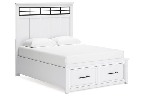 Ashbryn White/Natural Storage Platform Bed Queen — product reference image 1