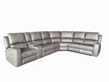 Brickston Charcoal Lumen 4-Piece Faux Leather Triple Power Reclining Sectional