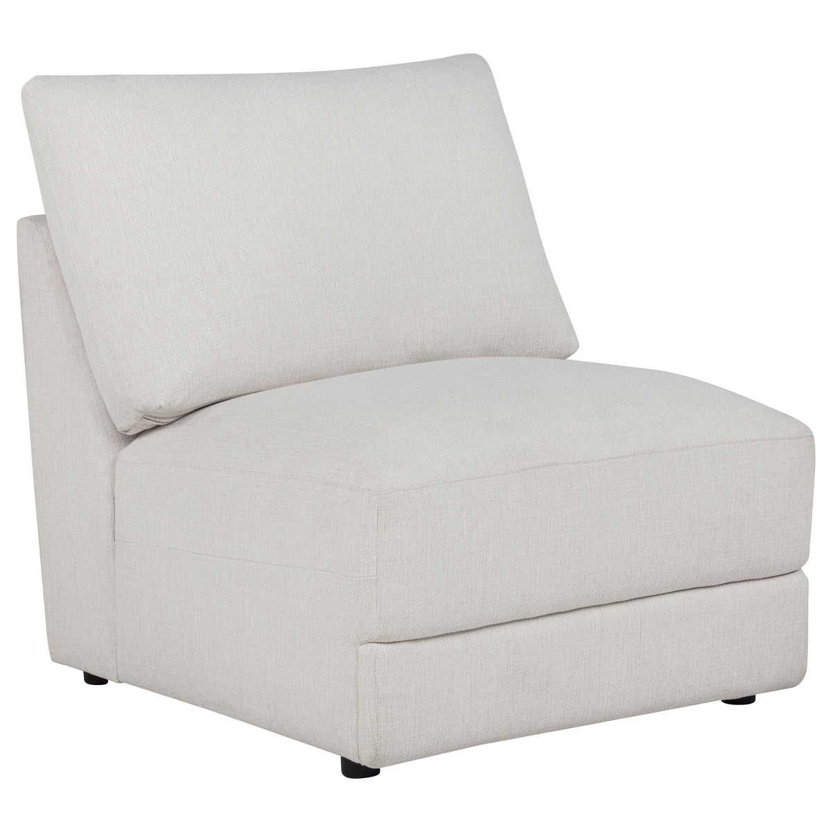 Valle Contemporary Armless Modular Sectional Chair Pearl