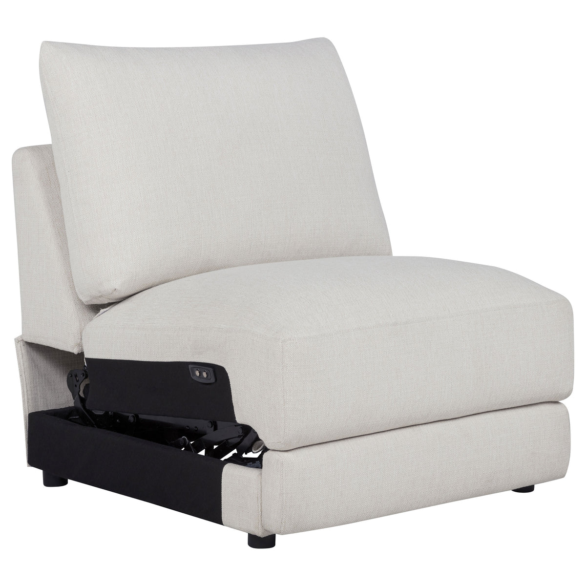Valle Contemporary Armless Power Recliner Module Pearl