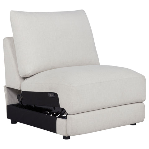 Valle Contemporary Armless Power Recliner Module Pearl