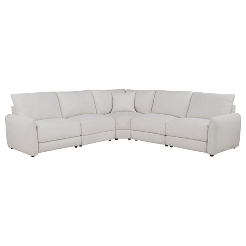 Valle 5-Piece L-Shaped Modular Power Reclining Sectional Pearl