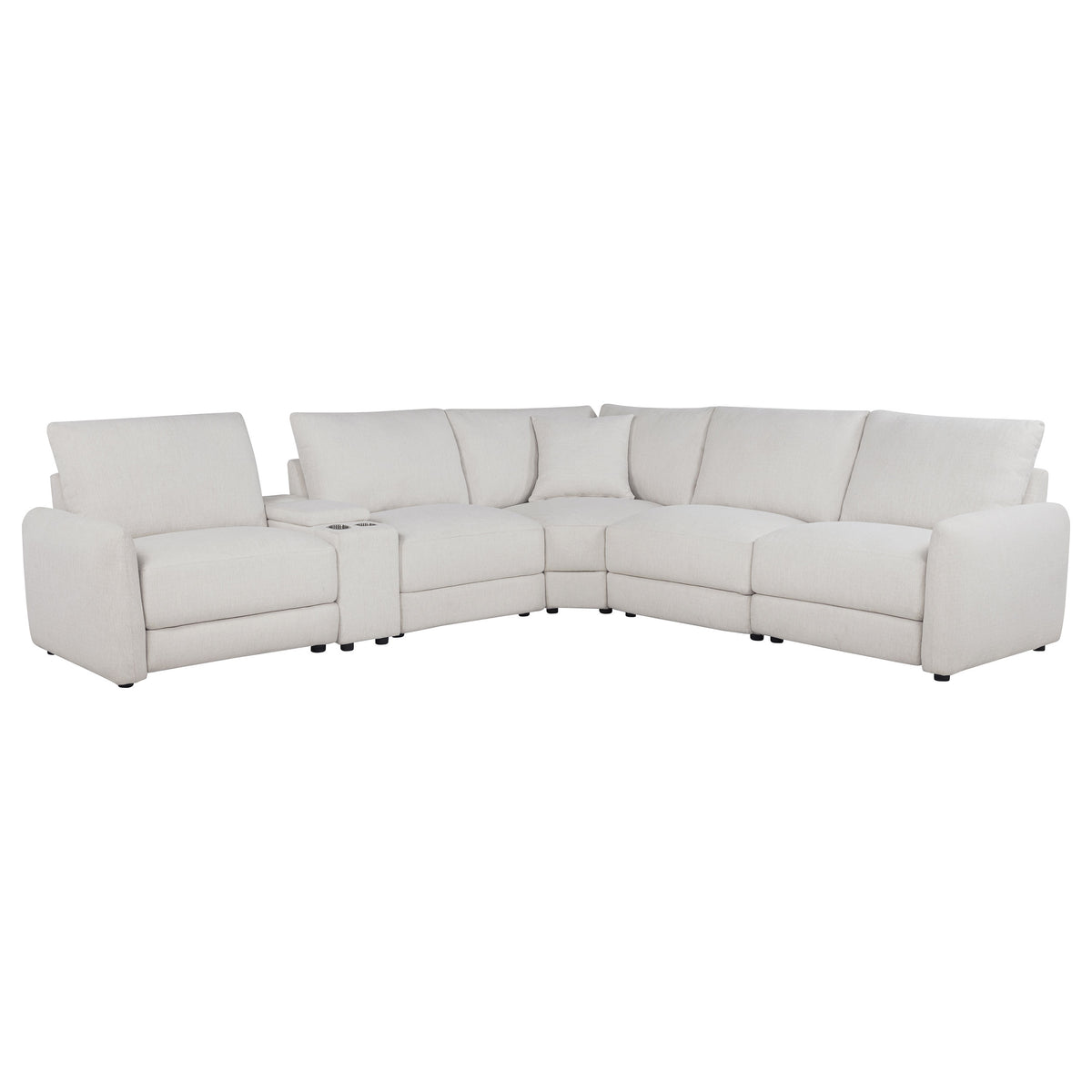 Valle 6-Piece L-Shaped Power Reclining Sectional with Console Pearl