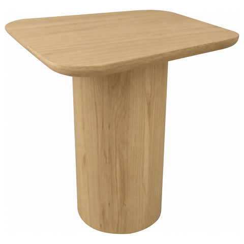 Lester Contemporary Square Wood End Table with Oak Veneer Honey Oak