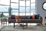 Brown Faux Leather Navona 4-Seater Sofa