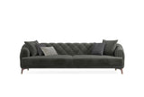 Grey Velvet Navona 4-Seater Sofa