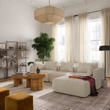 Hangover 4-Piece Contract-Grade Textured Fabric Modular Sectional - Cream