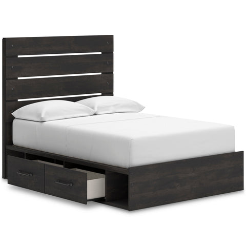 Hollivern Queen Panel Bed with 2 One-Side Storage Drawers