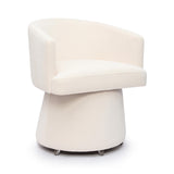 Kristen Rolling Desk Chair - Cream