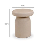 Lydia Concrete Indoor/Outdoor Side Table - Cream