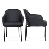 Sydney Performance Vegan Leather Armchair - Set of 2 - Black