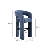 Malone Performance Chenille Stool - Blue Denim / Bar Height