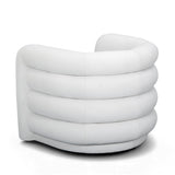 Curves Performance Velvet Swivel Accent Chair - Cream