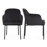 Sydney Performance Velvet Armchair - Set of 2 - Black